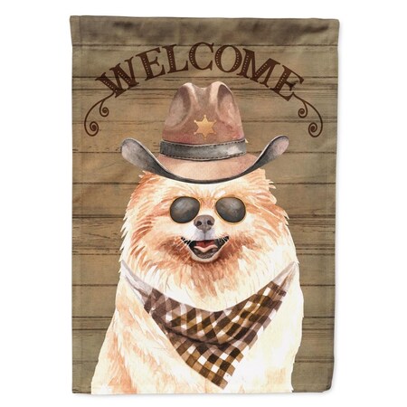 Carolines Treasures 28 x 0.01 x 40 in. Pomeranian Country Dog Flag Canvas House Size CK6324CHF